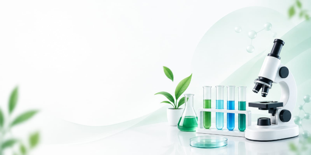 Lab Equipment & Microscope 3D Banner